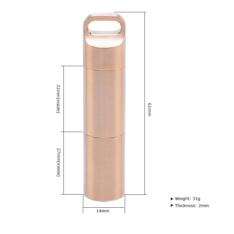 Waterproof Brass Airtight Wate – Pill Fob Capsule Bewertung und Preis