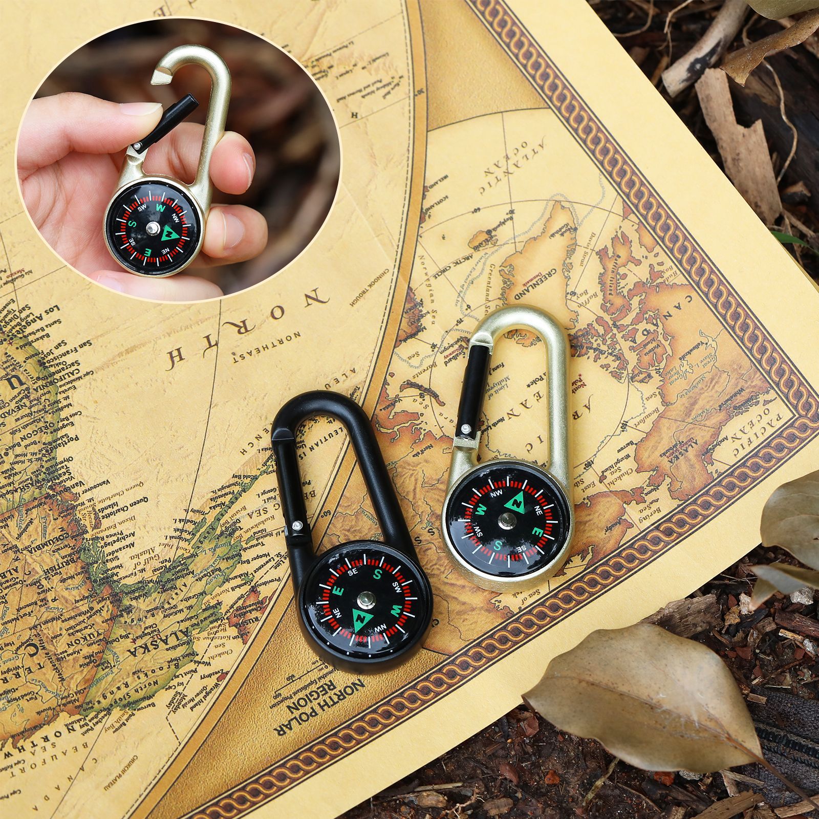 2-in-1 Metal Keychain with Com – Compass Keychain Mini Bewertung und Preis